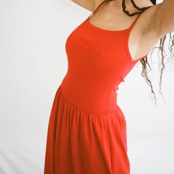 Gil Rodriguez LaPointe Dropwaist Midi Dress - Tomate - Picture 4 of 8